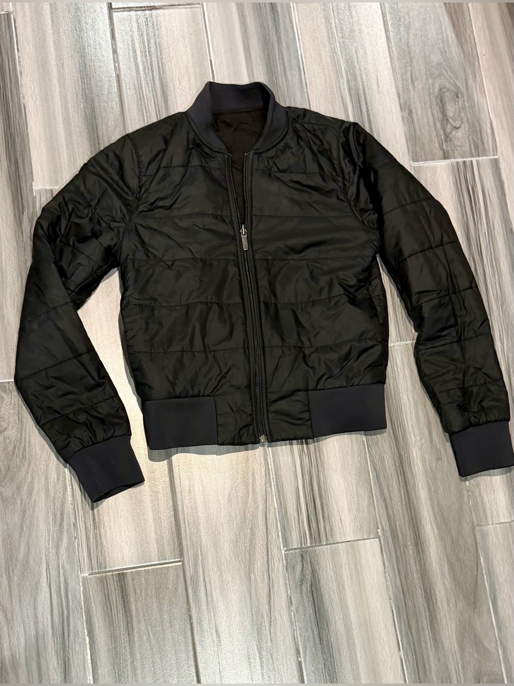lululemon athletica Black Quilted Bomber Jacket